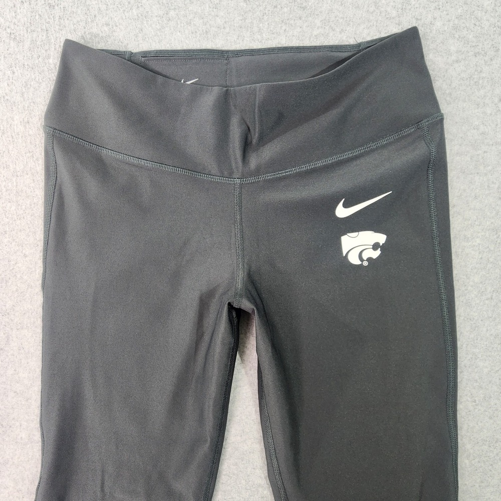 Kansas State Wildcats K-State Womens Large 29x27 Gray Nike Dri-Fit Legging Pants